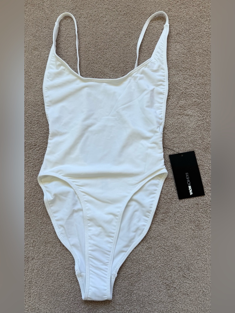 Fashion Nova - Cut it High Swimsuit - WHITE